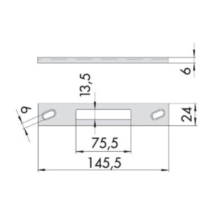 06461-39 CONTROPIASTRA AD U, IN ACCIAIO INOX 24X6. CISA