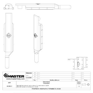 A4034B.21 SIRIO TERMINALE ASTA PERNO OTTONE DESTRO SERIE R40. MASTER ITALY | InfissoPro