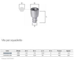 VILM5X14 VITE 5X14 D8. L.M. DEI F.LLI MONTICELLI