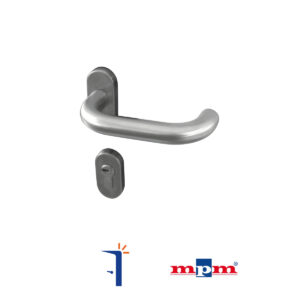 06.02.O-ECO-MT COPPIA MANIGLIA MODELLO EASY CON ROSETTA OVALE IN ACCIAIO INOX AISI 304 SATINATO. MPM