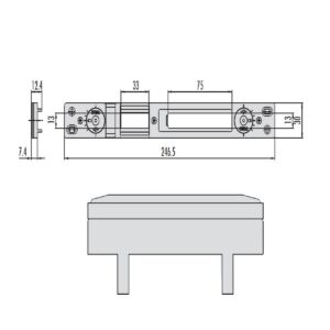 06463-67 Contropiastra in metallo centrale r40. Vaschetta in nylon. Verniciato nero. Cisa