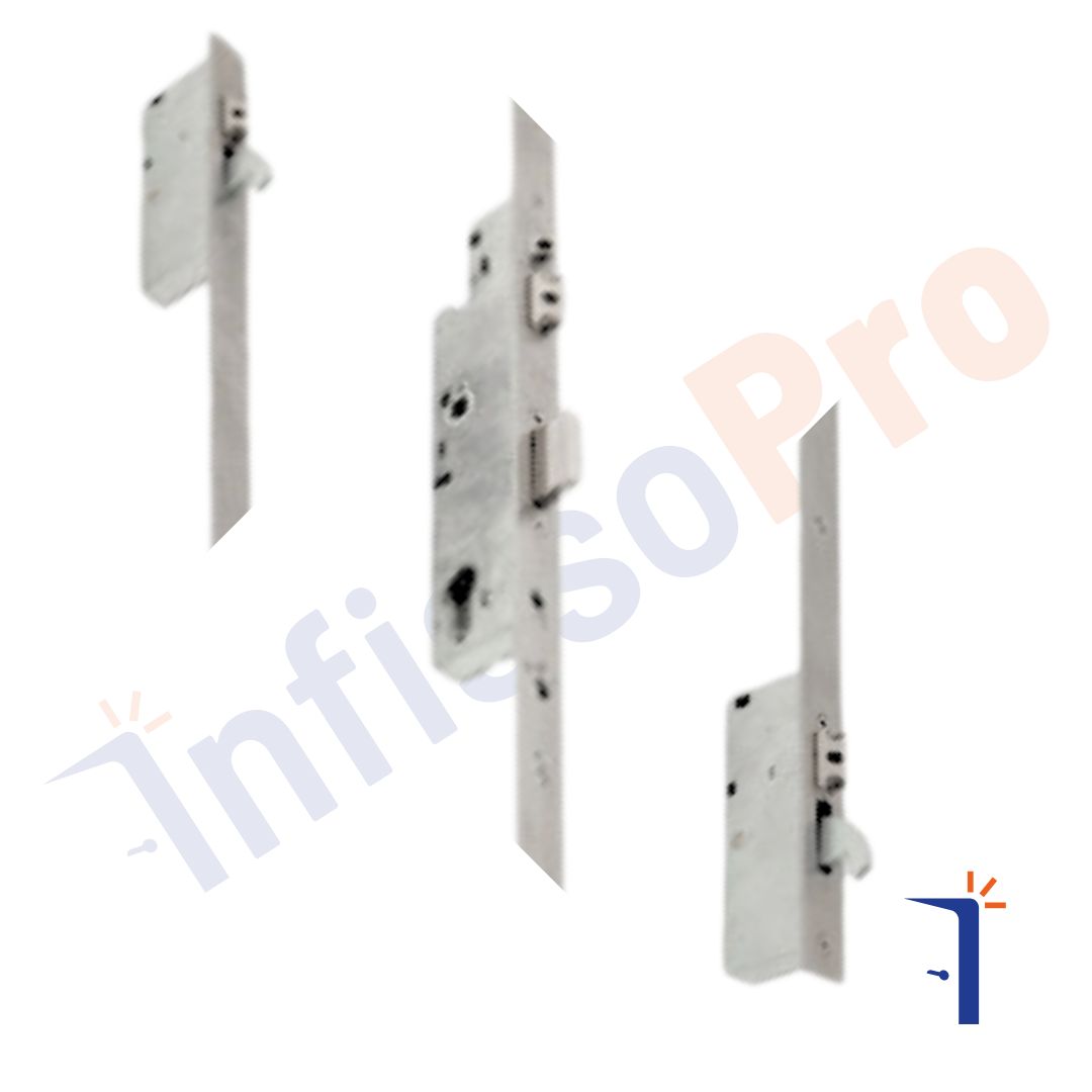 4A000-35 SERRATURA MECCANICA MULTIPUNTO MULTITOP MATIC ENTRATA 35 FRONTALE PIATTO. CISA dettaglio scrocchi serratura con tre punti di chiusura cisa multimatic