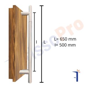 Maniglione tubolare a barra inclinata 60 gradi Acciaio Inox Aisi 316l Satinato. MPM 05.20.303-S | InfissoPro