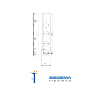 TKEO0010-L24012 COPERCHIETTO INFERIORE TELAIO EV1 COLORE ARGENTO. SIEGENIA | InfissoPro