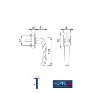Martellina Dk Atlanta Secustik In alluminio Bianco Ral 9016. Hoppe 10760943 | InfissoPro