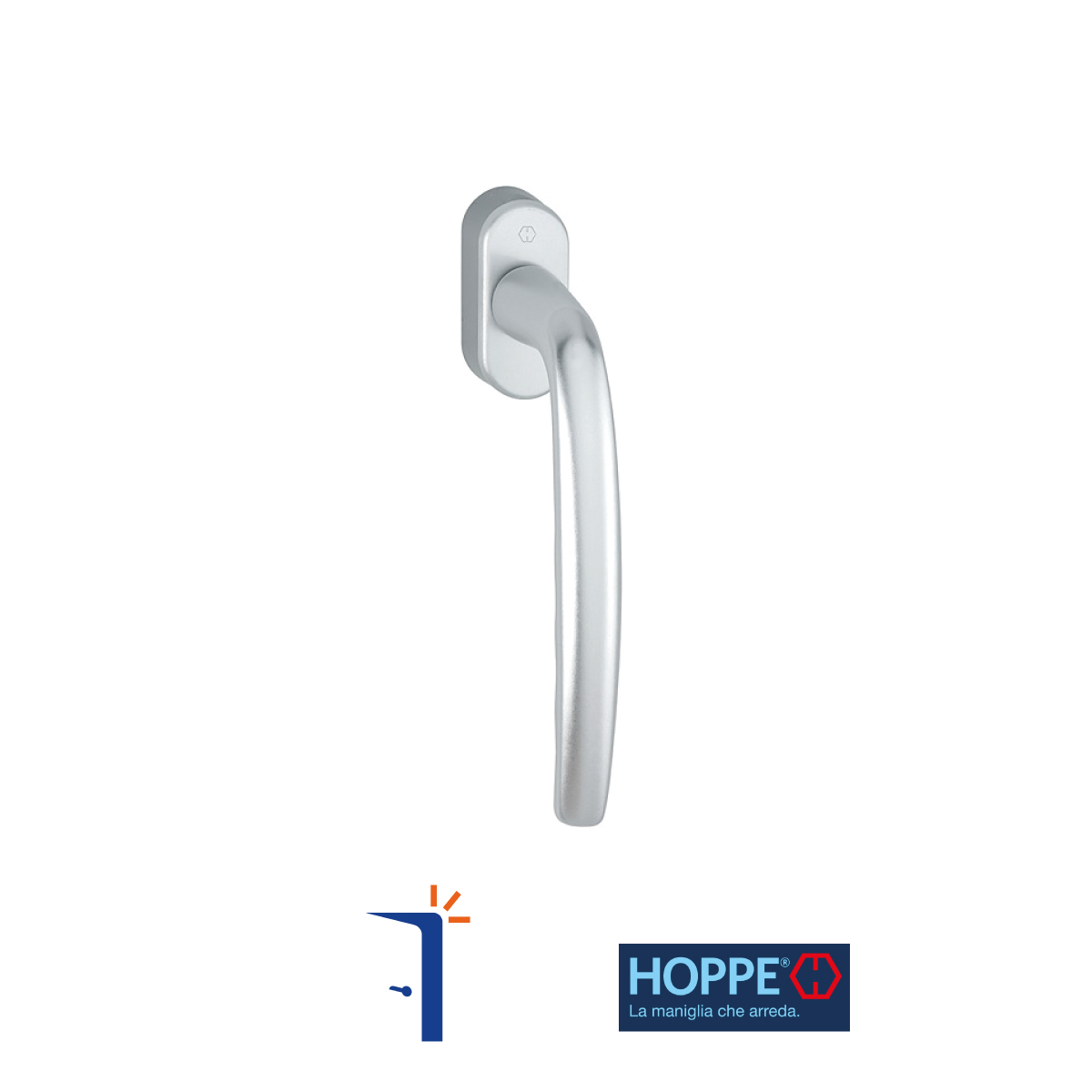107610~1 10761014 Martellina dk per scorrevole parallelo secustik in alluminio colore argento. Hoppe | InfissoPro