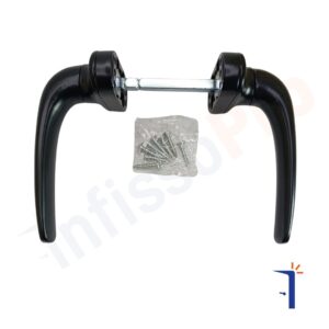 MD101-C DOPPIA MANIGLIA ARROTONDATA FLORA COLORE BIANCO RAL 9010. NUOVA DALBAMA | InfissoPro