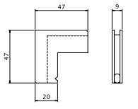Disegno tecnico squadretta per telaio zanzariera