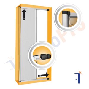 Zanzariera avvolgibile per balcone 250x160 ad apertura laterale profilo in alluminio riducibile con frizione kit