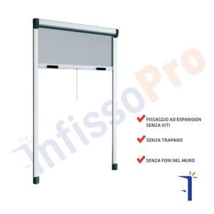 zanzariera avvolgibile per finestra profilo riducibile con frizione