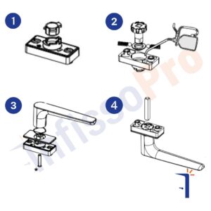 Maniglia martellina Master italy Karma A3100 per infissi scorrevoli e battenti | InfissoPro