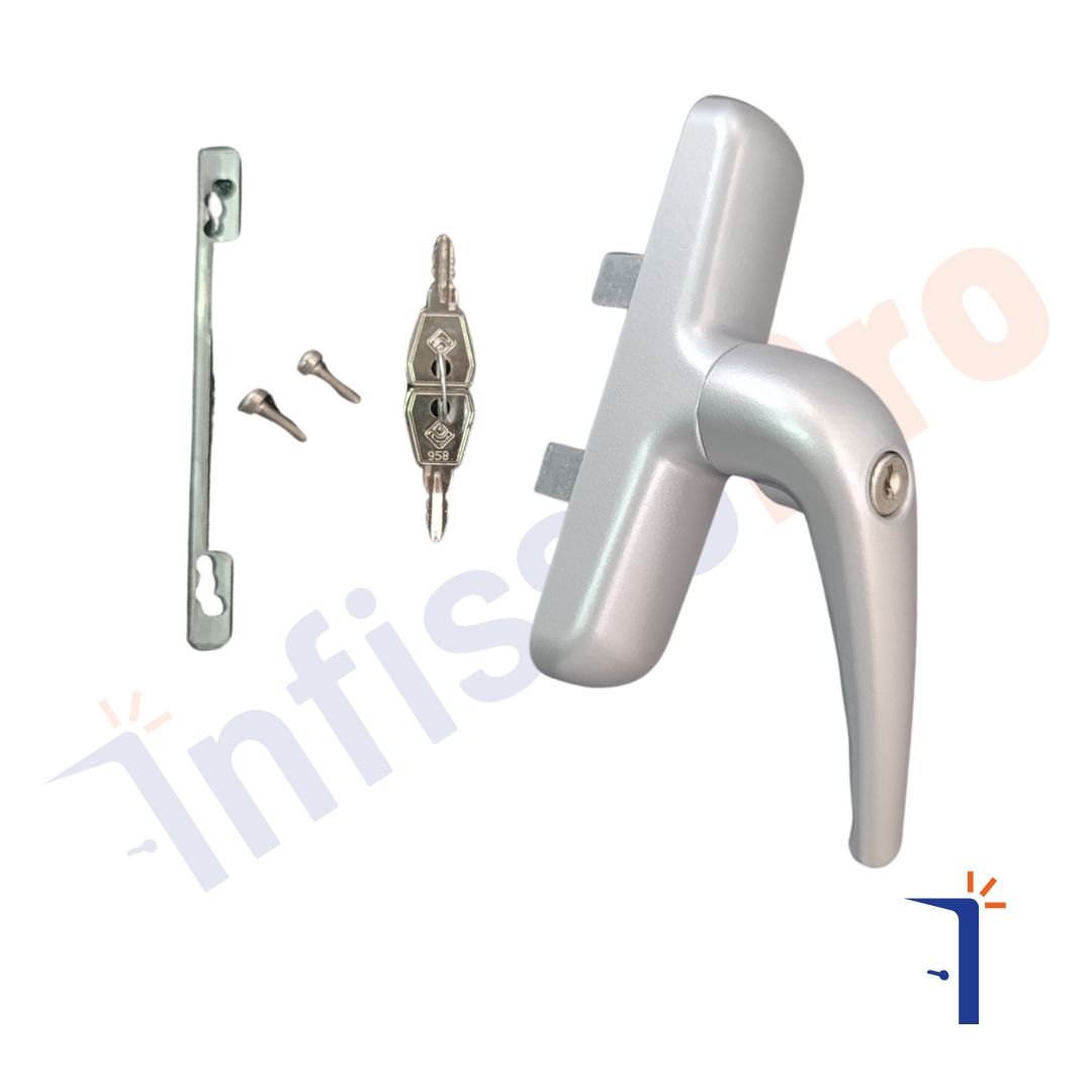 Maniglia con serratura e chiave A6033ARGEN.10 Master Italy Maniglia con serratura e chiave A6033 Master Italy: aumenta la sicurezza delle tue finestre | InfissoPro