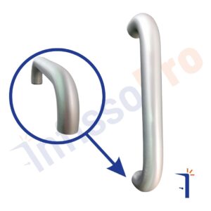 un maniglione inox per negozi o vetrine colore inox