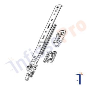 Braccio per anta ribalta per infissi con profili r40