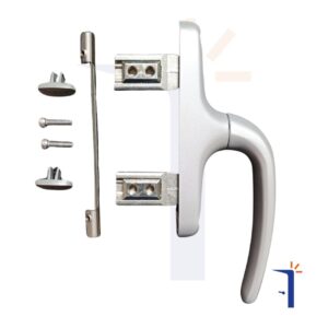 Maniglia Giesse Unica maniglia per finestre e perisane grigia con piastrina e viti per il fissaggio marca Giesse modello UNICA APEX