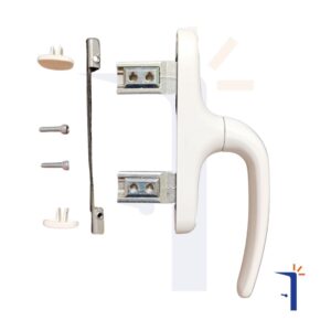 Maniglia Giesse Unica maniglia per finestre e persiane bianca con piastrina e viti per il fissaggio marca Giesse modello UNICA APEX