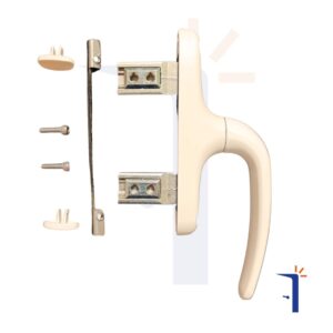 Maniglia Giesse Unica maniglia per finestre e persiane avorio con piastrina e viti per il fissaggio marca Giesse modello UNICA APEX