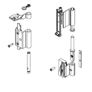 Kit cerniere anta a ribalta Futura 3D 04721 Giesse per profilo R40, vari colori | InfissoPro