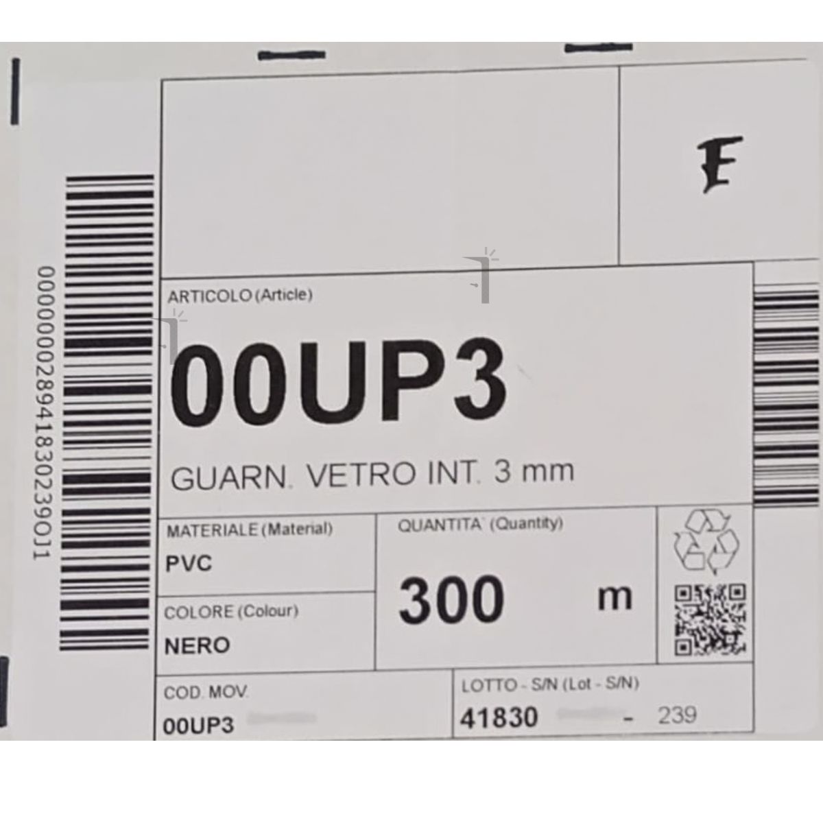 Complastex UP3 guarnizione fermavetro 3 mm Complastex serie UP | InfissoPro