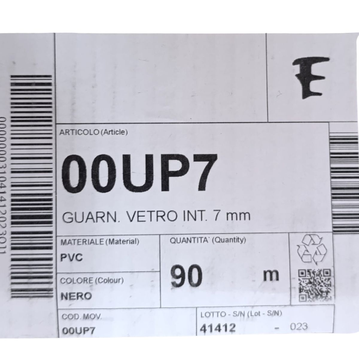 Complastex UP7 guarnizione fermavetro 7 mm Complastex serie UP | InfissoPro